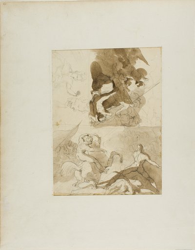 騎兵隊の戦いのスケッチ 作： Jean Louis André Théodore Géricault