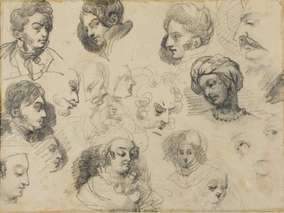 頭部のスケッチ 作： Jean Louis André Théodore Géricault