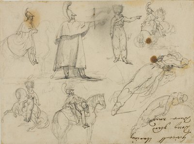兵士と馬のスケッチ 作： Jean Louis André Théodore Géricault