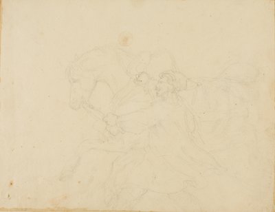 輓馬の横を走る厩務員 作： Jean Louis André Théodore Géricault
