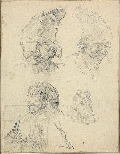 頭部の研究と2つの作曲研究 作： Jean Louis André Théodore Géricault