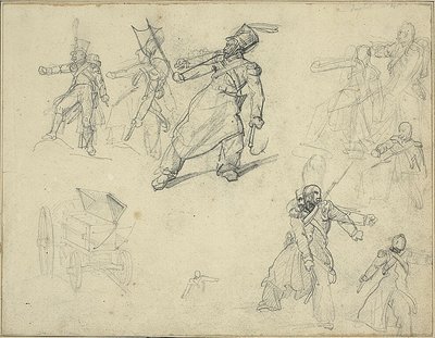 擲弾兵と軍需カートの研究 作： Jean Louis André Théodore Géricault