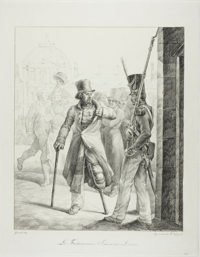 ルーブル美術館のスイスの歩哨 作： Jean Louis André Théodore Géricault