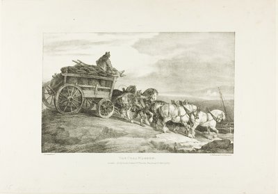 石の上の生活から描かれた様々な主題より、石炭ワゴン、プレート7 作： Jean Louis André Théodore Géricault
