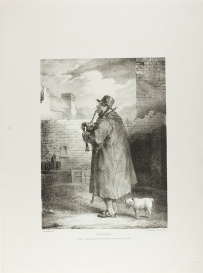 ザ・パイパー」、1枚目、「生と石から描かれた様々な題材」より（イギリス組曲） 作： Jean Louis André Théodore Géricault