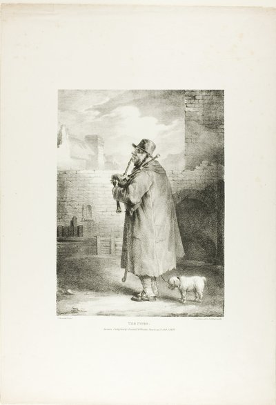パイパー、『石の上の人生から描かれたさまざまな主題』より、1枚目 作： Jean Louis André Théodore Géricault
