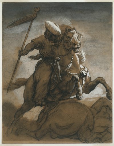 戦闘中のトルコ騎兵 作： Jean Louis André Théodore Géricault