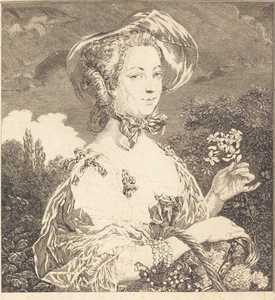 美しい花壇としてのポンパドゥール侯爵夫人 作： Jean Louis Anselin after Carle Van Loo