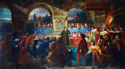 「ルイ12世は1506年のトゥール州総督で国民の父を宣言した」、c1819-c1861 作： Jean Louis Bezard