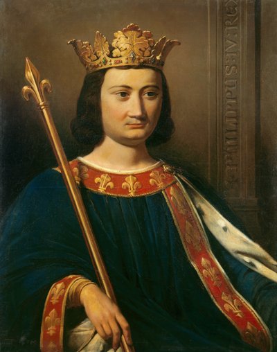フランス王フィリップ4世（1268 - 1314）の肖像。ジャン=ルイ・ベザール（1799-1881）による絵画。 作： Jean Louis Bezard