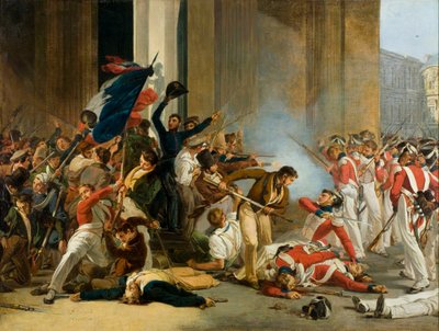 ルーヴル美術館の奪取、1830年7月29日。スイス衛兵の虐殺、1832年頃。 作： Jean Louis Bezard