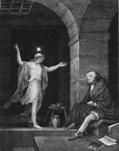 1800 年代の刑務所でコロンブスに現れたヘスパー。 作： Jean Louis Delignon