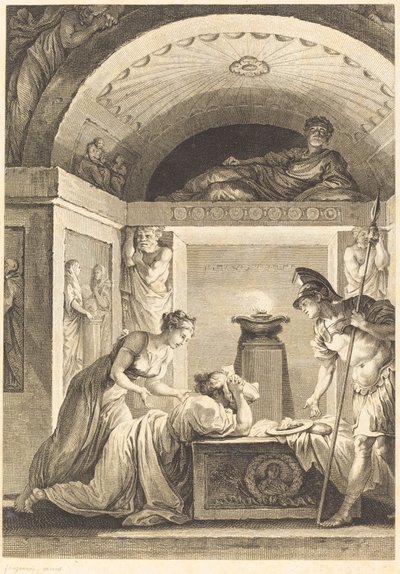 エフェソスの婦人 作： Jean Louis Delignon and Antoine Jean Duclos after Jean Honoré Fragonard