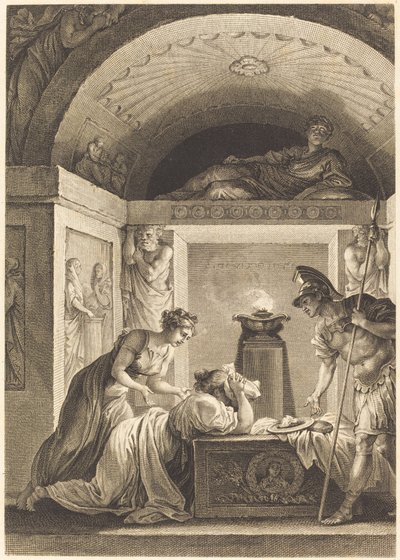 エフェソスの婦人 作： Jean Louis Delignon and Antoine Jean Duclos after Jean Honoré Fragonard