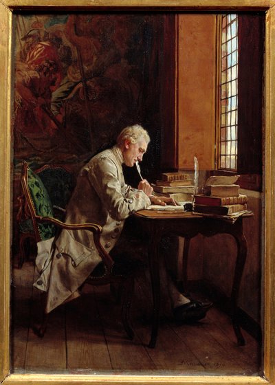 詩人。アーネスト・ミーソニエ（1815-1891）の絵画 作： Jean Louis Ernest Meissonier