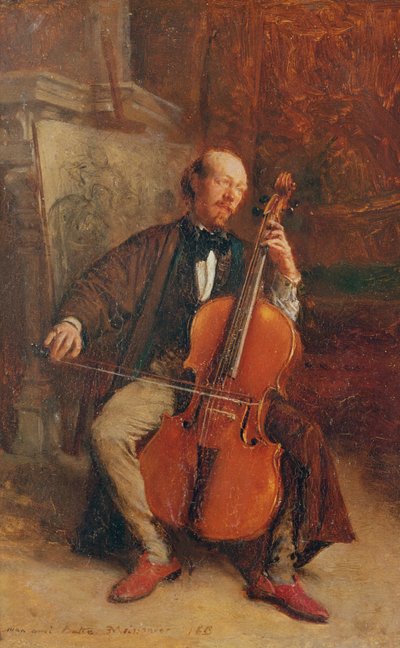 チェリストのアレクサンドルバッタ、1855 作： Jean Louis Ernest Meissonier