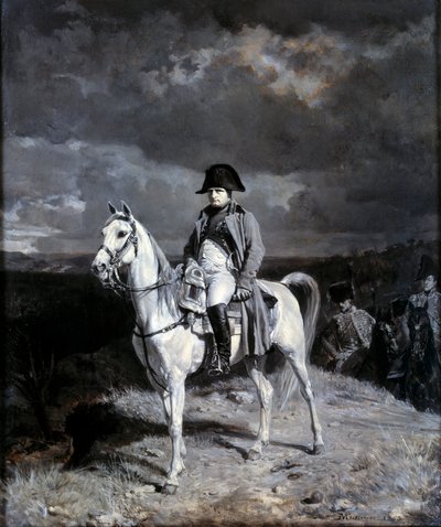 ナポレオン1世（1769-1821）の騎馬像。アーネスト・ミーソニエ（1815-1891）によるデッサン 作： Jean Louis Ernest Meissonier