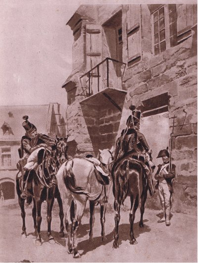 1940年頃、カッセルの有名な生活のロマンスから注文、イラストを受け取った 作： Jean Louis Ernest Meissonier