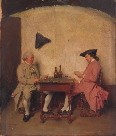 カードプレーヤー、1865 作： Jean Louis Ernest Meissonier