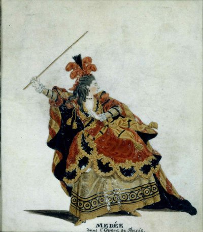 メディア。 ジャン＝バティスト・リュリによるオペラ『テゼ』の衣装デザイン、1770～1778年。 作： Jean Louis Fesch