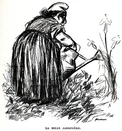 1900年以前に新聞「Psst...！」に掲載された反ユダヤ主義者の絵。" 作： Jean Louis Forain