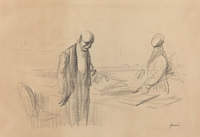 会議にて（1919年頃 作： Jean Louis Forain
