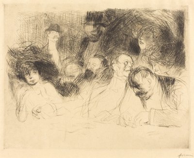 ギャンブルテーブルで（一皿目） 作： Jean Louis Forain