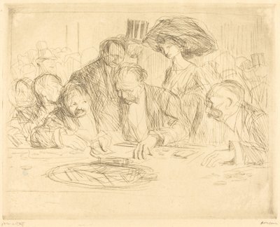 ギャンブルテーブルで（二皿目） 作： Jean Louis Forain