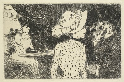 カフェシーンの説明、1880〜1886。 作： Jean Louis Forain