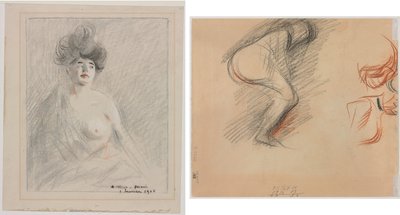 花魁（右） フィギュアスケッチ（裏） 作： Jean Louis Forain