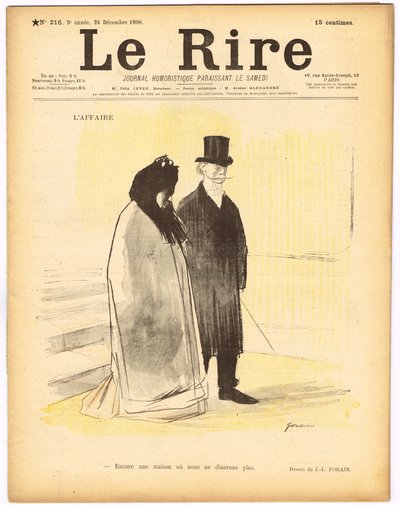 Le Lire "の表紙、色による風刺画 作： Jean Louis Forain