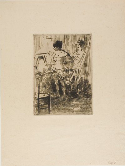 更衣室のダンサー 作： Jean Louis Forain