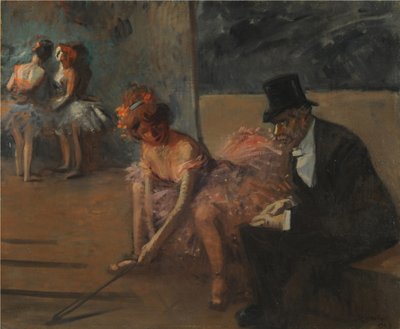 舞台裏のダンサー兼崇拝者。 作： Jean Louis Forain