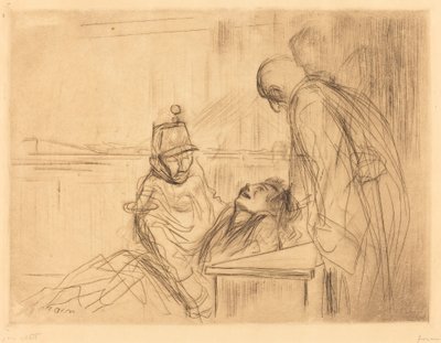 聴聞会で失神 作： Jean Louis Forain