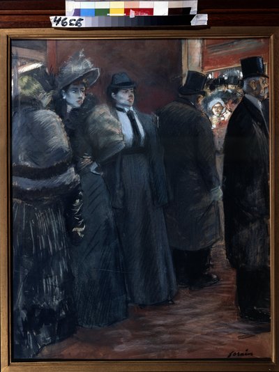 劇場のホワイエ。 Jean-Louis Forain (Jean-Louis Forain) の絵画 作： Jean Louis Forain