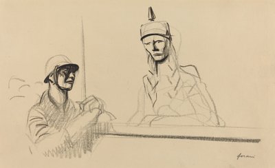 ゲルマニアに演説するフランス兵、191419年頃 作： Jean Louis Forain