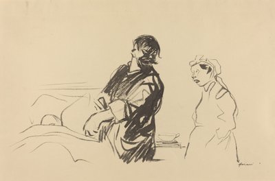 病院のシーン、c。 19141919. 作： Jean Louis Forain