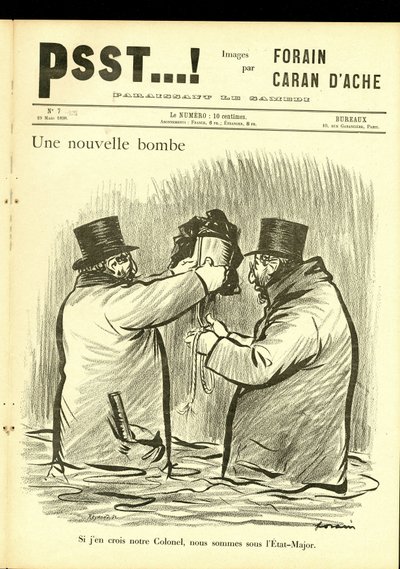 ジャン・ルイ・フォラン（1852-1931）が描いた「Psst...」のイラスト。 作： Jean Louis Forain