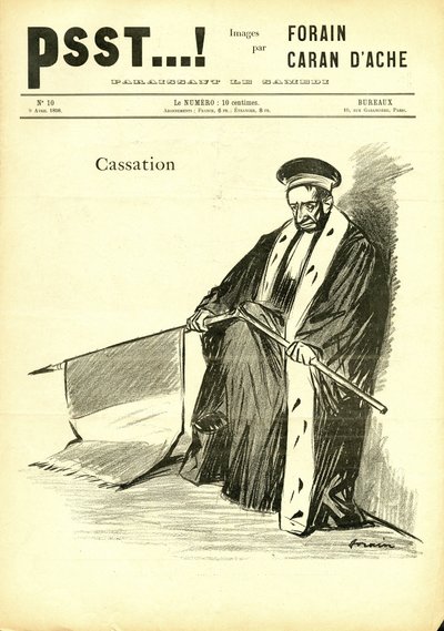 ジャン・ルイ・フォラン（1852-1931）が描いた「Psst...」のイラスト。 作： Jean Louis Forain