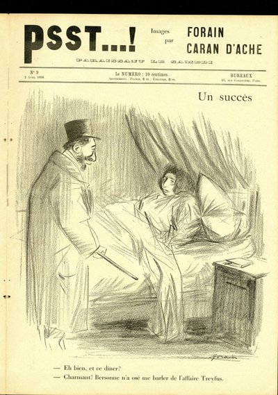 ジャン・ルイ・フォラン（1852-1931）が描いた「Psst...」のイラスト。 作： Jean Louis Forain