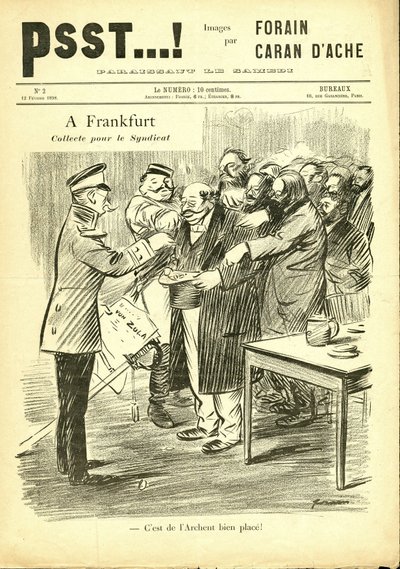 ジャン・ルイ・フォラン（1852-1931）が描いた「Psst...」のイラスト。 作： Jean Louis Forain