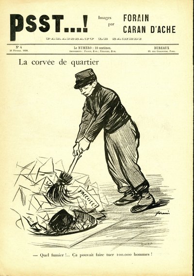 ジャン・ルイ・フォラン（1852-1931）が描いた「Psst...」のイラスト。 作： Jean Louis Forain