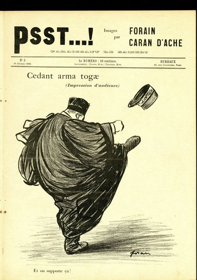 ジャン・ルイ・フォラン（1852-1931）が描いた「Psst...」のイラスト。 作： Jean Louis Forain
