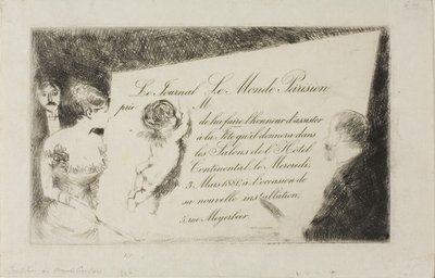 新聞 "ル・モンド・パリジャン "からの招待状 作： Jean Louis Forain