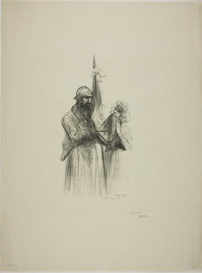 旗にキス 作： Jean Louis Forain
