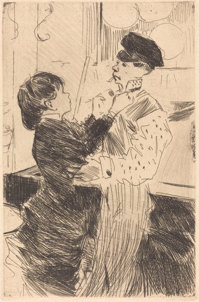 クラバットを結ぶ 作： Jean Louis Forain