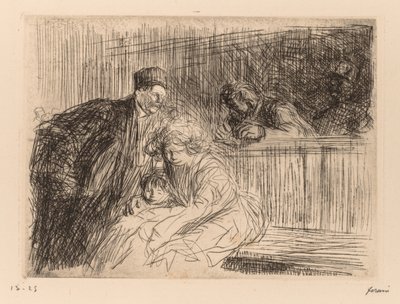 LAvocat被告人に話しかけます。 作： Jean Louis Forain