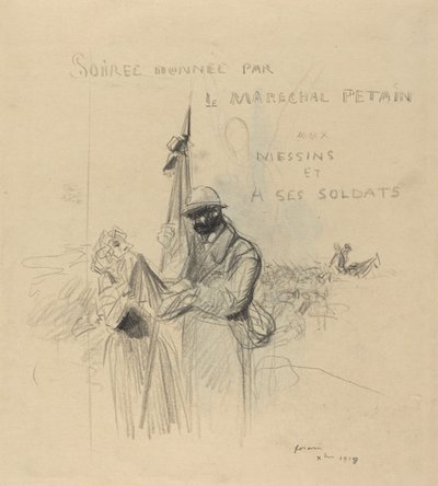 旗のキス、1918年。 作： Jean Louis Forain
