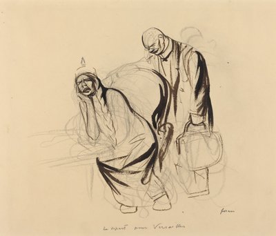 ヴェルサイユへの出発（1919年頃）。 作： Jean Louis Forain