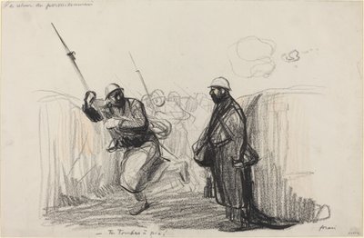 許可証の返還。 -あなたは落ちている!, c. 19141919. 作： Jean Louis Forain